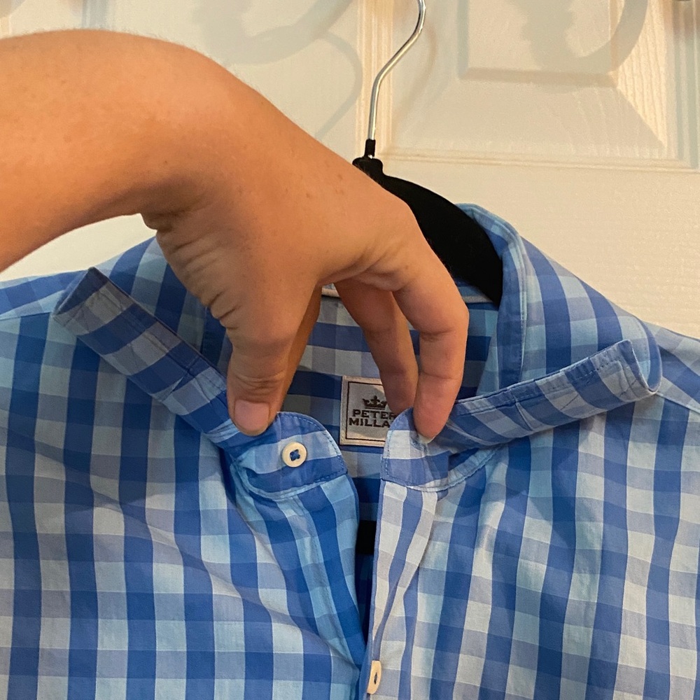 Peter Millar Blue Gingham Shirt - Picture 3 of 8